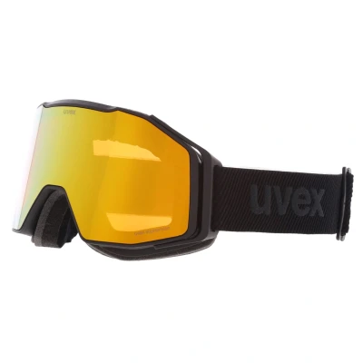 Image of uvex Unisex Adult, gravity FM ski goggles, black matt/yellow orange, one size