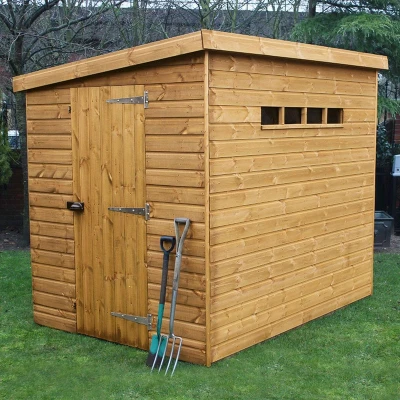 Image of 12&#039; x 6&#039; Traditional Shiplap Pent Wooden Security Garden Shed (3.66m 1.83m)