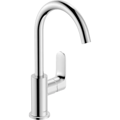 Image of Hansgrohe Rebris S Basin Mixer Tap 210 with Swivel Spout and Pop Up Waste Set, Chrome, 72536000