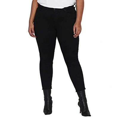 Image of ONLY Carmakoma Carwilly LIFE RAW Jeans Skinny Fit, Women&#039;s, Size: 14x34, Black