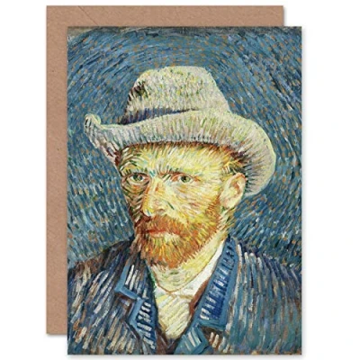 Image of Artery8 Vincent Van Gogh Self Portrait With Grey Felt Hat Fine Art Greeting Card Plus Envelope Blank Inside