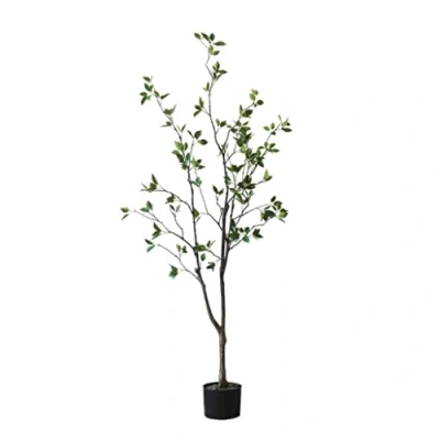 Image of DRMEE Aartificial Plants Indoor Artificial Tree In Plastic Pot, Trees Indoors Outdoors Potted Fake Decoration For Home Garden Office Floor Plant (Size : 150cm)