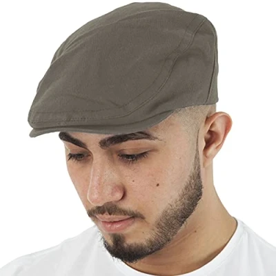 Image of TOSKATOK Brushed Cotton Flat Cap Grey