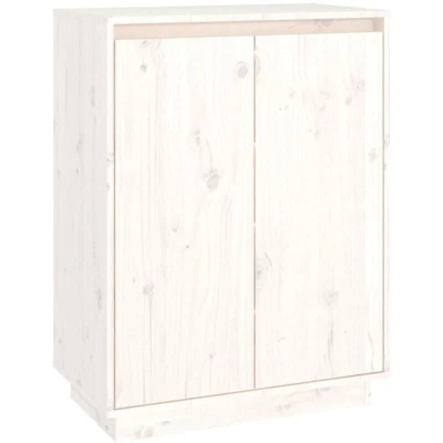 Image of vidaXL Shoe Cabinet White 60x35x80 cm Solid Wood Pine