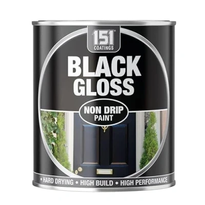 Image of SuperGift.com 300ml Non Drip Black Gloss Paint Tin for Interior &amp; Exterior Hard Drying, High Performance, Mess Free Application
