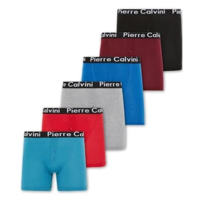Image of Pierre Calvini (6/12 Pack Mens Boxers with Elastic Waistband Men&#039;s Button Fly Boxer Shorts in Stretch Fit Design Breathable Underwear Suitable for any Occasion Multipack