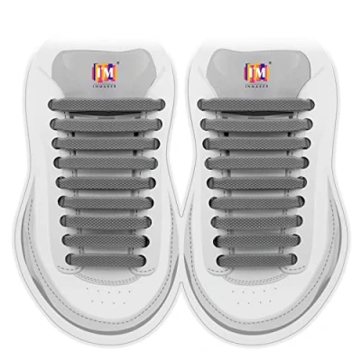 Image of INMAKER No Tie Laces for Kids and Adults, Elastic Trainers, Silicone Tieless Flat Shoelaces Running Shoes