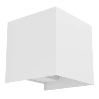Image of Eglo LED Indoor Wall lightValmontone, lamp Cube with indirect up and Down Light, uplighter for Bedroom Living Room, White Metal, Warm White, 10 x cm