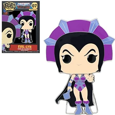Image of Funko Pop! Enamel Pins: Masters Of the Universe Evil Lyn Cute Collectable Novelty Brooch for Backpacks &amp; Bags Gift Idea Official Merchandise TV Fans