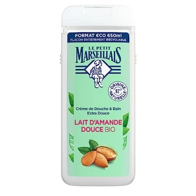 Image of Le Petit Marseillais Extra Gentle Bath &amp; Shower Cream Organic Sweet Almond Milk 650 ml
