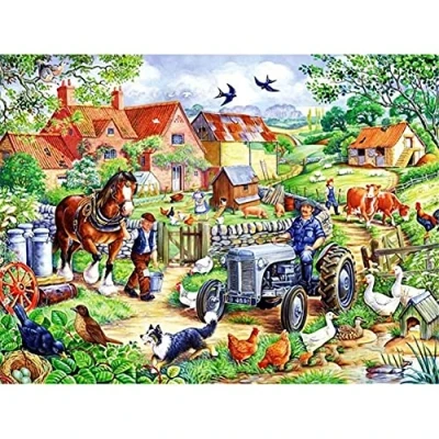 Image of Diamond Painting Farm Scenery 5D DIY Kits for Adults/Kids, Full Drill Art Rhinestone Crystal Cross Stitch Embroidery Mosaic Pictures Home Wall Decor Round Drill,25x45cm