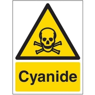 Image of V Safety Cyanide Warning Sign 150mm x 200mm 1mm Rigid Plastic