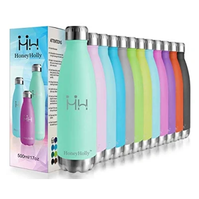 Image of HoneyHolly Stainless Steel Water Bottle 350/500/650/750 ml, Double Walled Vacuum Insulated, Bpa Free, 12 Hours Hot/24 Cold