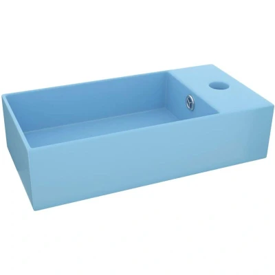 Image of vidaXL Bathroom Sink with Overflow Ceramic Light Blue