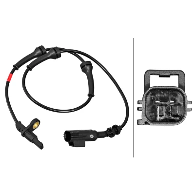 Image of LR024208, LR066868, LR082224, LR089146 ABS Sensor HELLA 6PU 358 217 081 Hall 2 pin connector 655mm LAND ROVER: Range Rover Evoque
