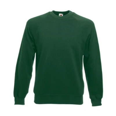 Image of Fruit of the Loom Men&#039;s Raglan Sweatshirt, Green (Bottle 000), X Large (Size:XL)