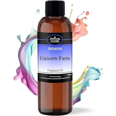 Image of Unicorn Farts Fragrance Oils for Candle Making 100ml, Perfect Soaps, Bath Bombs, Slime, Wax Melts, Aromatherapy, Home Fragrance, &amp; Oil Burners Aroma Hair Skin Care UK Made