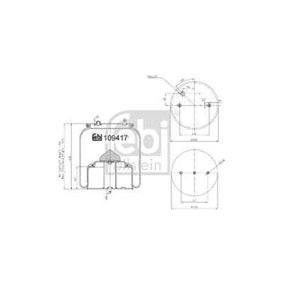 Image of 1726247 Boot, air suspension FEBI BILSTEIN 109417 non steered leading axle
