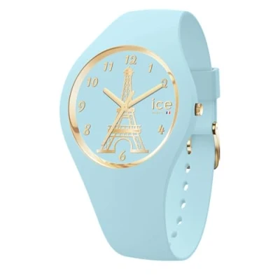 Image of ICE Watch cocorico Eiffel tower Light blue Girl&#039;s wristwatch with silicon strap 023245 (Small )