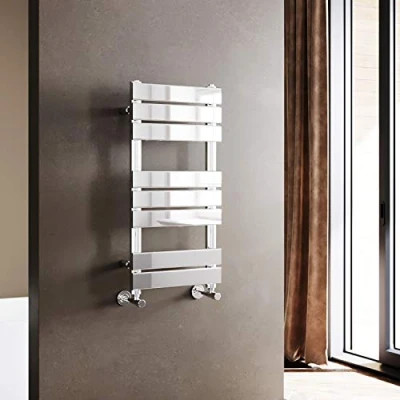 Image of ELEGANT 800 x 400 Chrome Designer Flat Panel Heated Towel Rail Radiator