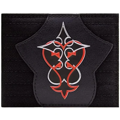 Image of Kingdom Hearts Heartless &amp; Nobody Emblems Wallet Bi Fold ID Card Holder, Black