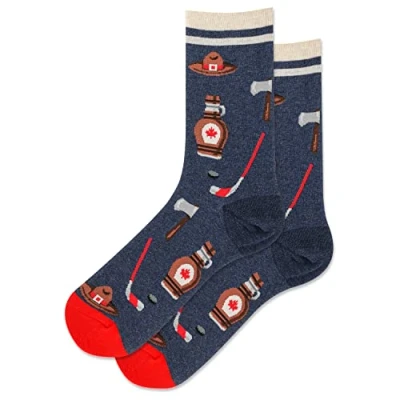 Image of Hot Sox Womens Canada Crew Socks, Denim Heather, 10 13