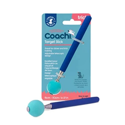Image of Coachi Target Stick, Telescopic Design with Large Ball for Target, Dog Accessory Clicker &amp; Agility Training, Teach Commands and Tricks, Navy/Light Blue