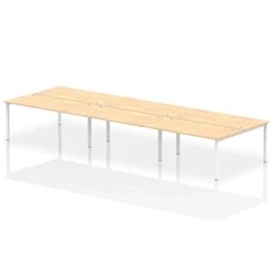 Image of Impulse Bench B2B 6 Person 1600 White Frame Office Desk Maple