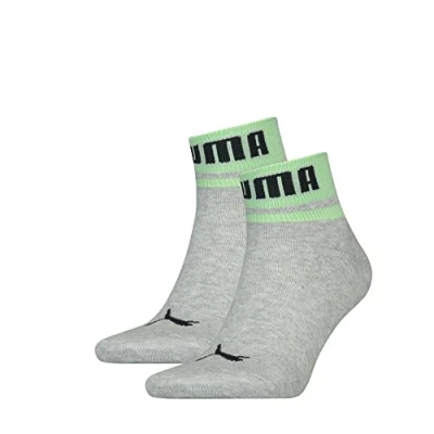 Image of PUMA New Heritage Quarter Hosiery, Grey melange/neon green, 6 8