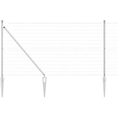 Image of vidaXL Euro Fence with 13 Spike Posts 1x25 m Galvanised Steel