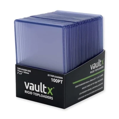 Image of Vault x Toploaders 100pt, Trading Cards, Premium Extra Thick, 3&quot; 4&quot; Seamless Rigid Card Holders, Hard Sleeves, Clear Protection for Collectible Games, Sports, TCG (25 Pack)