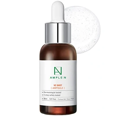 Image of CORÉANA AMPLE:N VC Shot Ampoule 1.01 fl. oz. (30ml) Anti Aging Skin Clearing Facial Serum, Reduce Fine Lines, Sun Damage, For Dark Spots, Radiant Skin, Even and Tone