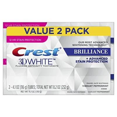 Image of Crest 796913 3D White Brilliance Vibrant Peppermint Toothpaste, Pack of 2