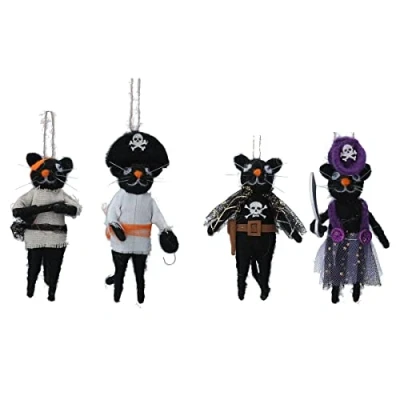 Image of Gisela Graham Halloween Mixed Wool Pirate Cat Dec