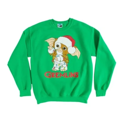 Image of TruffleShuffle Gremlins Festive Gizmo Green Sweater