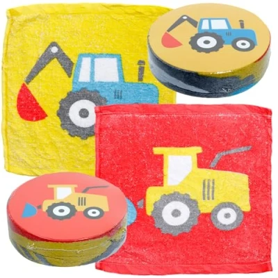 Image of Little Tractors Compressed Flannel Single Mini Gift Cracker Filler
