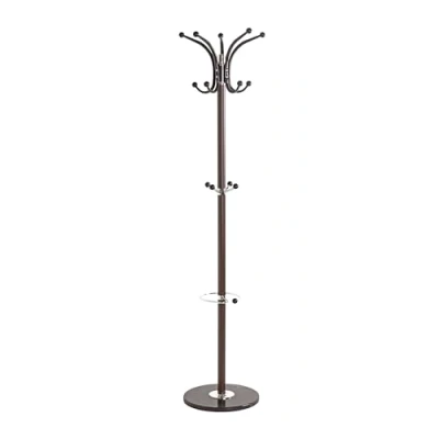 Image of HAKU Mobel Hall Tree Brown, Chrome, Marble, Metal Size: H 171 cm X Ø 39 cm, Style: Modern