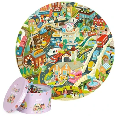 Image of Boppi Puzzles for 5+ year olds / 150 Piece Round Circle Jigsaw Kids Aged 5 8 Made with 100% Recycled Card City Life