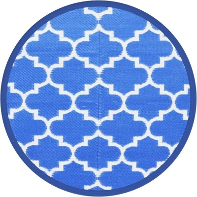 Image of vidaXL Outdoor Carpet ARAKIL Blue Ø160 cm PP