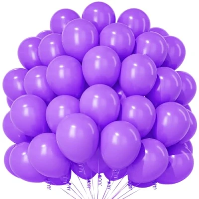 Image of Teselife Purple Balloons, 100Pcs 12 Inch Matte Latex Party Balloons for Men Boys Birthday Baby Shower Anniversary Wedding Engagement Graduation Festival Decorations