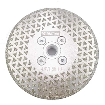 Image of DT DIATOOL Diamond Cutting and Grinding Discs 4.5 Inch / 115mm x M14 Both Side Coated Electroplated for Granite Tile Marble Stone
