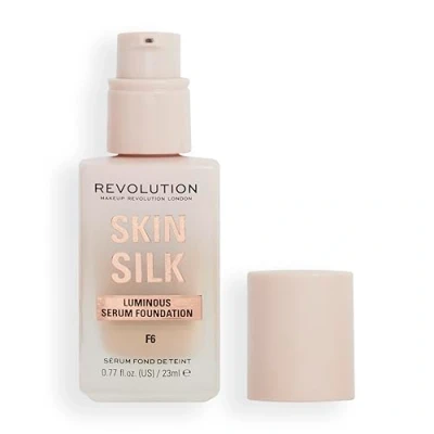 Image of Makeup Revolution, Skin Silk Serum Foundation, Light to Medium Coverage, Contains Hyaluronic Acid, F6, 23ml