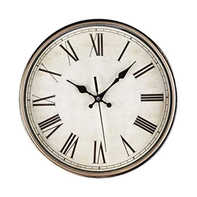 Image of ACCSHINE Wall Clocks 12 Inch Roman Numerals Garden Clock Retro Creative Living Room Silent Decoration