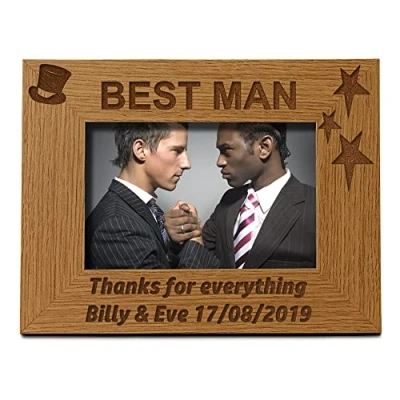 Image of ukgiftstoreonline Personalised Best Man Gift Wooden Photo Frame (8 x 10 Inch)