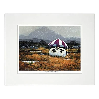 Image of &#039;Wish Ewe were Here&#039; Mounted Print by Thomas Joseph Sheep Art