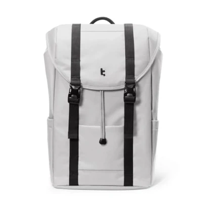 Image of tomtoc 13 15.6 inch Flap Laptop Backpack, Vintage Unisex Lightweight, Water Resistant Travel Casual Daypack, Work pack Rucksack for Laptop, 22L, Grey