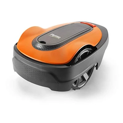 Image of Flymo EasiLife 350 Robotic Lawn Mower Cuts Upto sq m Ultra Quiet Mowing, Manicured Lawn, Bluetooth Application Control, Hose Washable, Lifestyle Functions, Frost Sensor, Orange and Grey