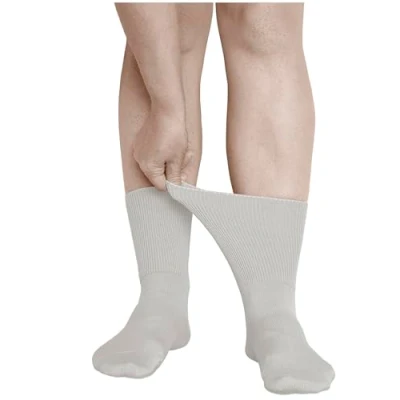 Image of vitsocks Women&#039;s Extra Wide Top Loose Fitting Diabetic Socks (3 PAIRS) Non Binding for Swollen Feet Ankles Legs, grey, 6 8