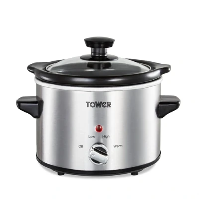 Image of Tower 1.5 Litre Stainless Steel Slow Cooker