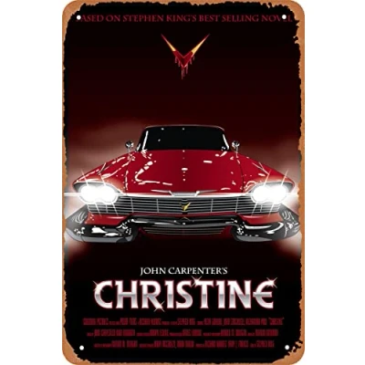 Image of QIIXIIP Christine Movie Poster Retro Metal Sign Vintage Tin for Wall Decor Cafe Bar Office Home Art Gift 12 X 8 inch